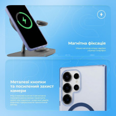 Чехол-силикон Proove Shadow Star Case with MagSafe Ring Samsung S25 Ultra, синий