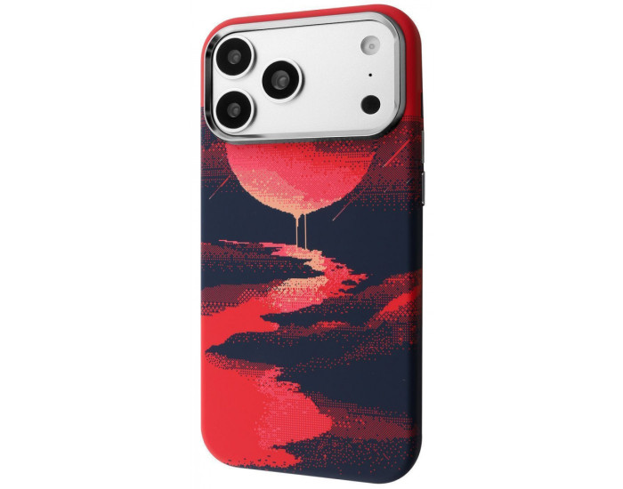 Чехол-силикон Proove Pixel Case with MagSafe Ring iPhone 17 Pro/18 Pro, Red moon