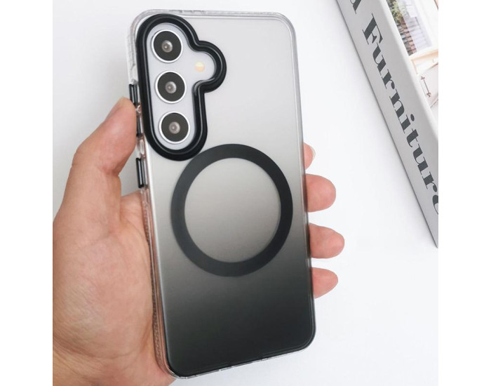 Чехол-силикон TPU+PC Phantom with MagSafe Samsung S25, черный