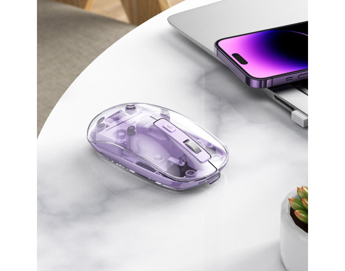 Мышь беспроводная Hoco GM29 Mysterious Dual-Mode Silent Wireless Mouse, фиолетовая