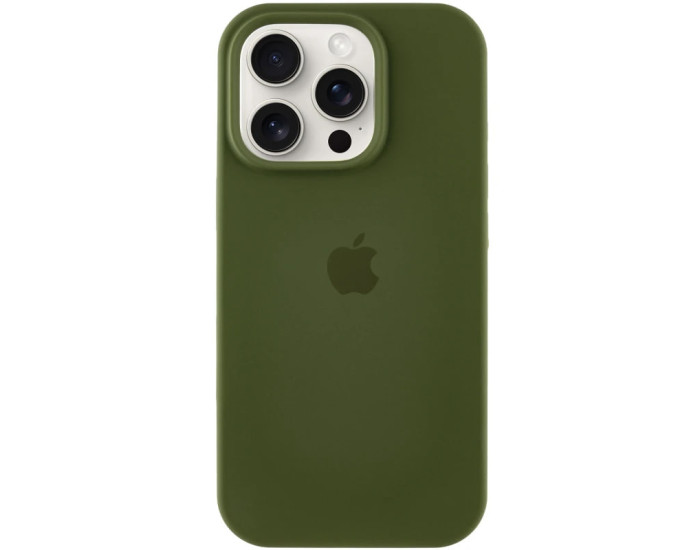 Чехол-силикон оригинал Full Soft Matte iPhone 16 Pro Max (Зеленый / Dark Olive)