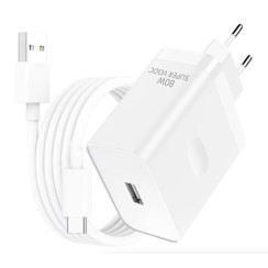 Сетевое зарядное устройство SuperVOOC 80W Oppo/OnePlus/Realme with USB to Type-C cable (VCB80ACH) белый
