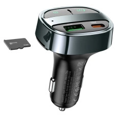 Автомобильное FM-Модулятор Hoco E70 (1USB/1PD/QC/PD30W/BT5.0) (Черный / Black)