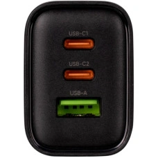 Мережеве зарядний пристрій Gelius Power Pulse 65W GP-HC057 USB+2Type-C (QC/PD/PPS) Black