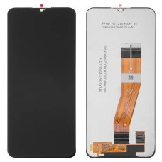Дисплей з сенсорним екраном (модуль) Samsung A037 A03s, чорний, Жовтий шлейф, переклеювання