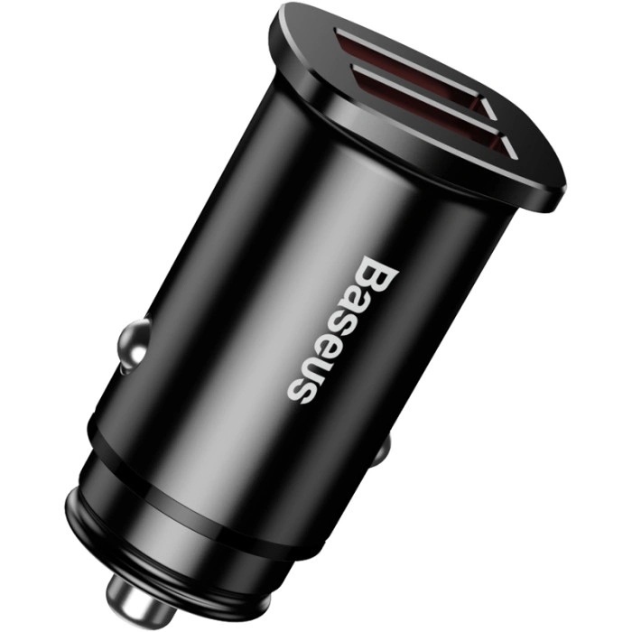 Автомобільне зарядний пристрій Square Metal 2USB 30W/QC3.0 Black CCALL-DS01