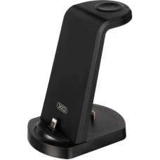 Бездротова зарядка XO WX035 3in1 (iPhone/AirPods Lightning, Whireless Watch Charger) Black
