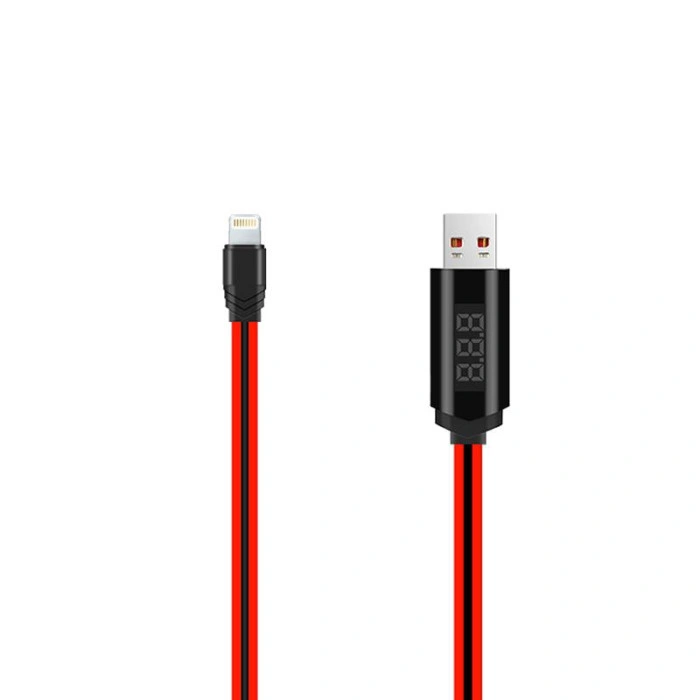 Кабель USB Hoco U29 LED Lightning 1,2m (Червоний /Red)