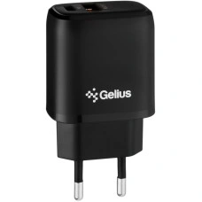 Мережеве зарядний пристрій Gelius Pro X-Duo (GP-HC014) (USB+Type-C) (QC3.0/PD20W) (Чорний \ Black)
