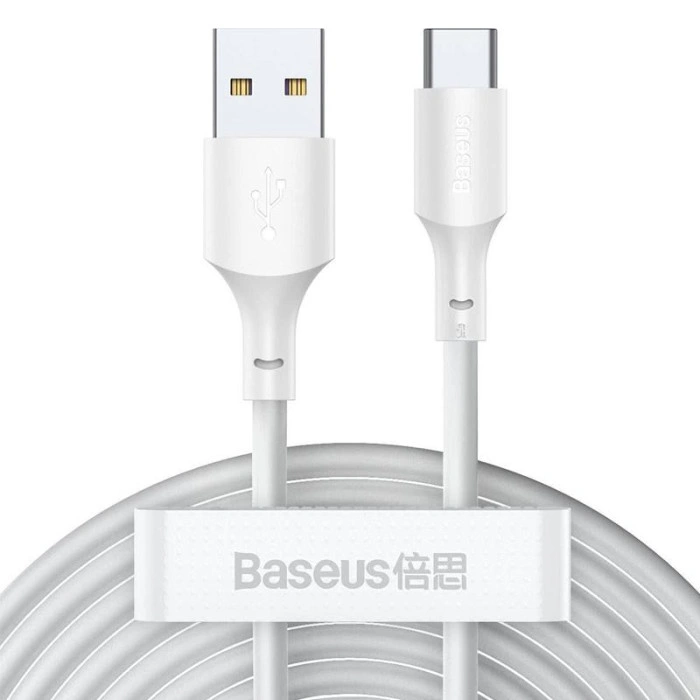 Кабель USB Baseus Simple Wisdom Data Cable Kit Type-C (2PCS/Set) (TZCATZJ-02) (1.5m) (Білий / White)