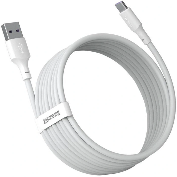 Кабель USB Baseus Simple Wisdom Data Cable Kit Type-C (2PCS/Set) (TZCATZJ-02) (1.5m) (Білий / White)