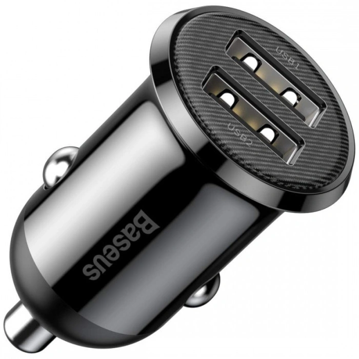 Автомобільне зарядний пристрій Baseus 2USB Grain Pro (4.8A) (CCALLP-01) (Чорний / Black)