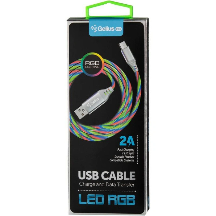 Кабель USB Gelius Pro LED RGB GP-UC06m Micro