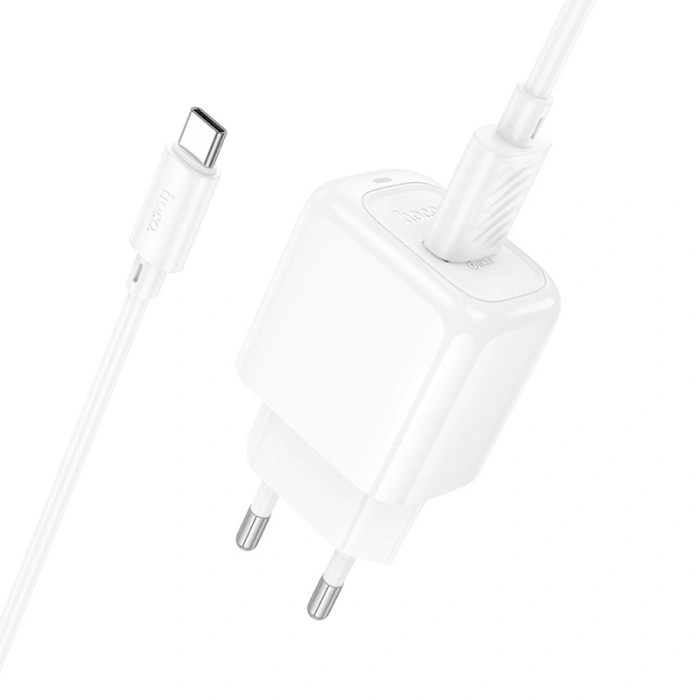 Мережеве зарядний пристрій Hoco CS52A Surplus QC3.0 (1USB-A) + Кабель Type-C, Білий