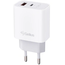 Мережеве зарядний пристрій Gelius Merge GP-HC060 GAN USB+Type-C 35W (QC/PD/PPS) White
